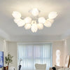 modern white pe tulip semi flush ceiling light