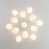 modern white pe tulip semi flush ceiling light