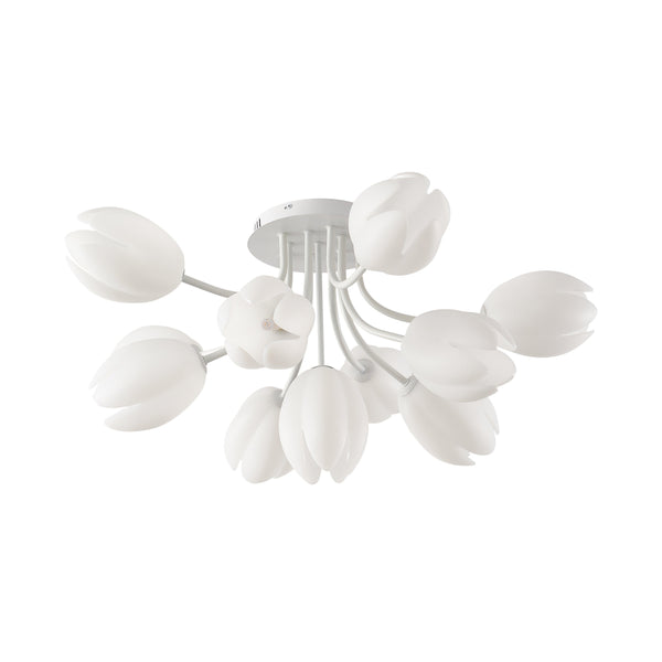 modern white pe tulip semi flush ceiling light