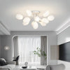modern white pe tulip semi flush ceiling light