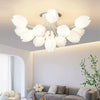 modern white pe tulip semi flush ceiling light
