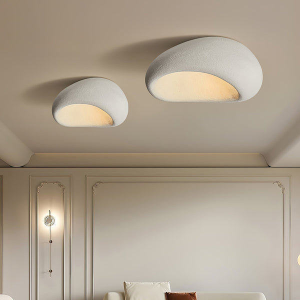 modern white polystyrene cloud flush mount ceiling light
