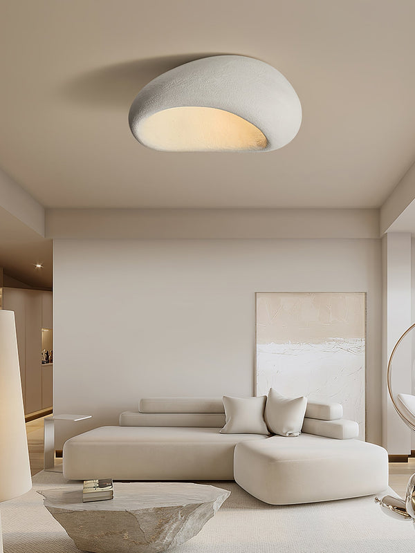 modern white polystyrene cloud flush mount ceiling light