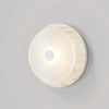 modern white travertine glass disc wall lamp