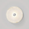 modern white travertine glass disc wall lamp