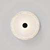 modern white travertine glass disc wall lamp