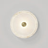 modern white travertine glass disc wall lamp