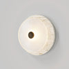 modern white travertine glass disc wall lamp
