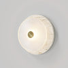 modern white travertine glass disc wall lamp