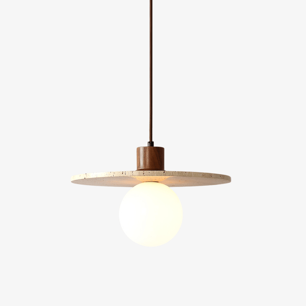 modern white travertine globe pendant light