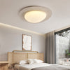 modern white travertine oval led ceiling light