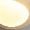 modern white travertine oval led ceiling light