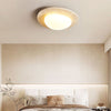 modern white travertine oval led ceiling light