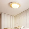 modern white travertine oval led ceiling light
