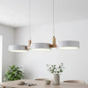 modern white wood metal 3 head pendant light