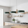 modern white wood metal 3 head pendant light