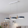 modern white wood metal 3 head pendant light