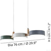 modern white wood metal 3 head pendant light