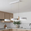 modern white wood metal 3 head pendant light