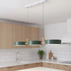 modern white wood metal 3 head pendant light