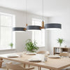 modern white wood metal 3 head pendant light