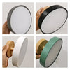 modern wood grain round flush mount ceiling light
