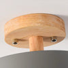 modern wood grain round flush mount ceiling light