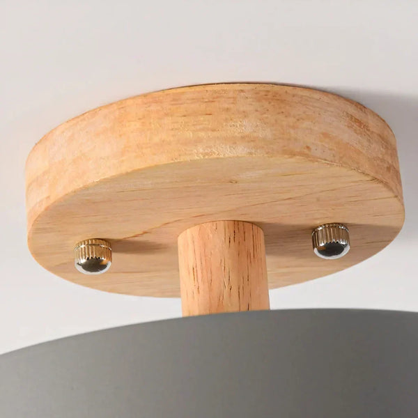 modern wood grain round flush mount ceiling light