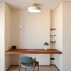 modern wood grain round flush mount ceiling light