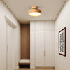 modern wood grain round flush mount ceiling light