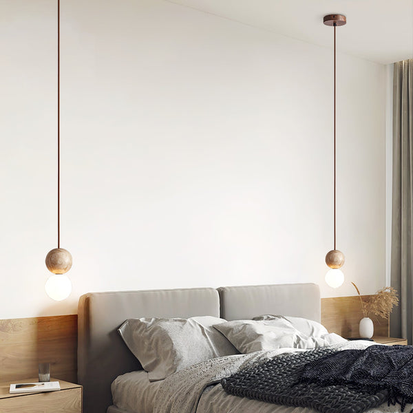 modern yellow travertine 3 sphere pendant light