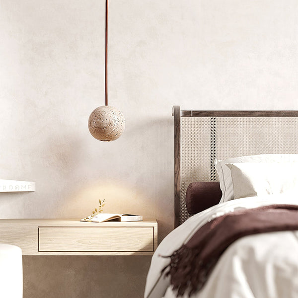 modern yellow travertine 3 sphere pendant light