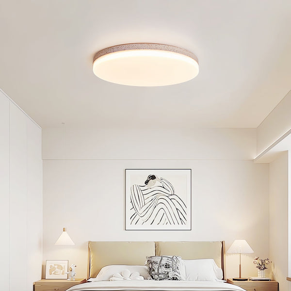modern yellow travertine acrylic flush mount ceiling light