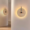 modern yellow travertine alabaster round wall lamp
