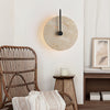 modern yellow travertine alabaster round wall lamp