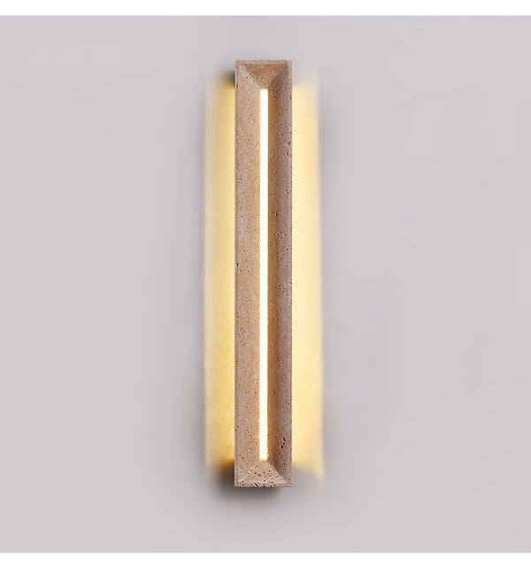 modern yellow travertine beam led wall sconce