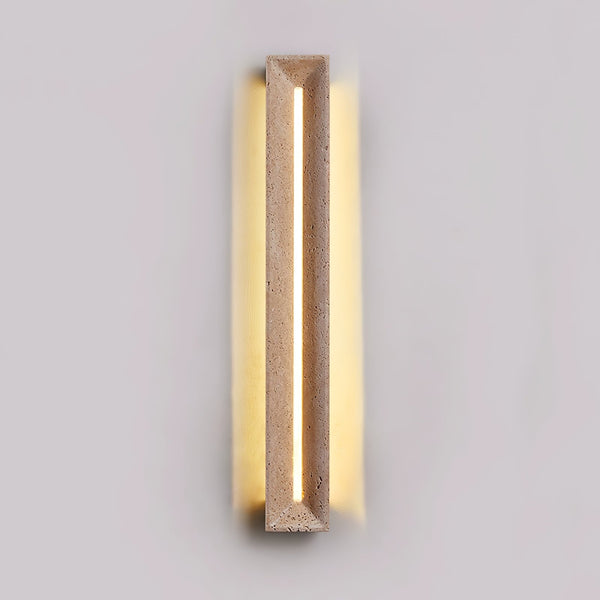 modern yellow travertine beam led wall sconce
