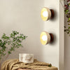 modern yellow travertine bowl wall sconce