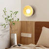 modern yellow travertine bowl wall sconce