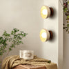 modern yellow travertine bowl wall sconce