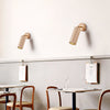 modern yellow travertine brass wall sconce