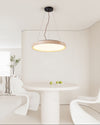 modern yellow travertine circle led pendant light