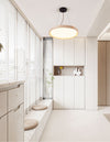 modern yellow travertine circle led pendant light