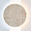 modern yellow travertine circle led wall sconce