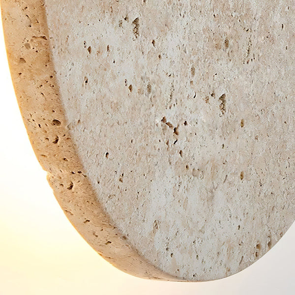 modern yellow travertine circle led wall sconce