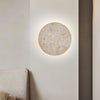 modern yellow travertine circle led wall sconce