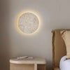 modern yellow travertine circle led wall sconce