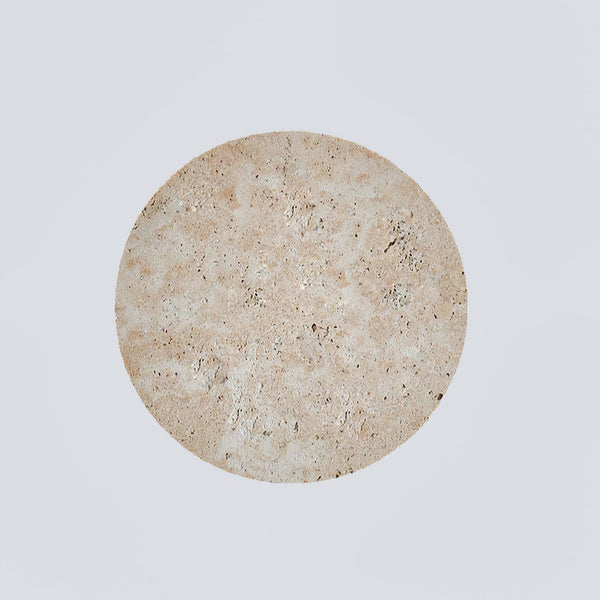 modern yellow travertine circle led wall sconce