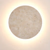modern yellow travertine circle led wall sconce