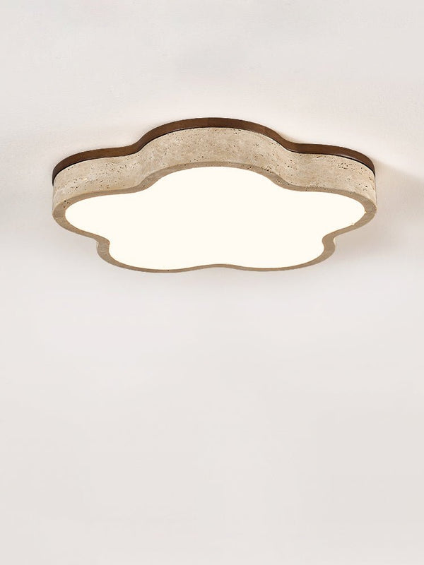 modern yellow travertine cloud flush mount ceiling light